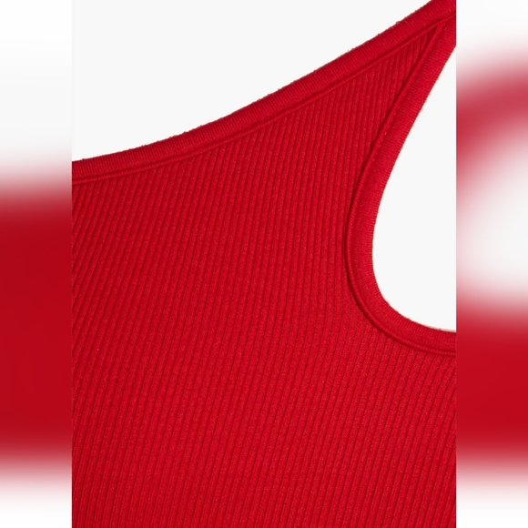 17. NWOT ENZA COSTA ONE SHOULDER CUTOUT RIBBED JERSEY MIDI DESS - Picture 2 of 7